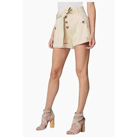 BLANKNYC Exposed Button Twill‎ Self Belted Cargo Shorts Camel Size 28 NWT - Picture 3 of 16